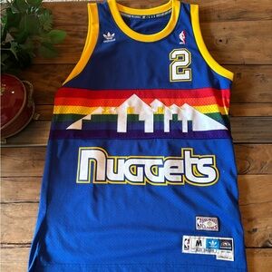 Adidas, #2 Alex English Denver Nuggets Jersey, Excellent Condition